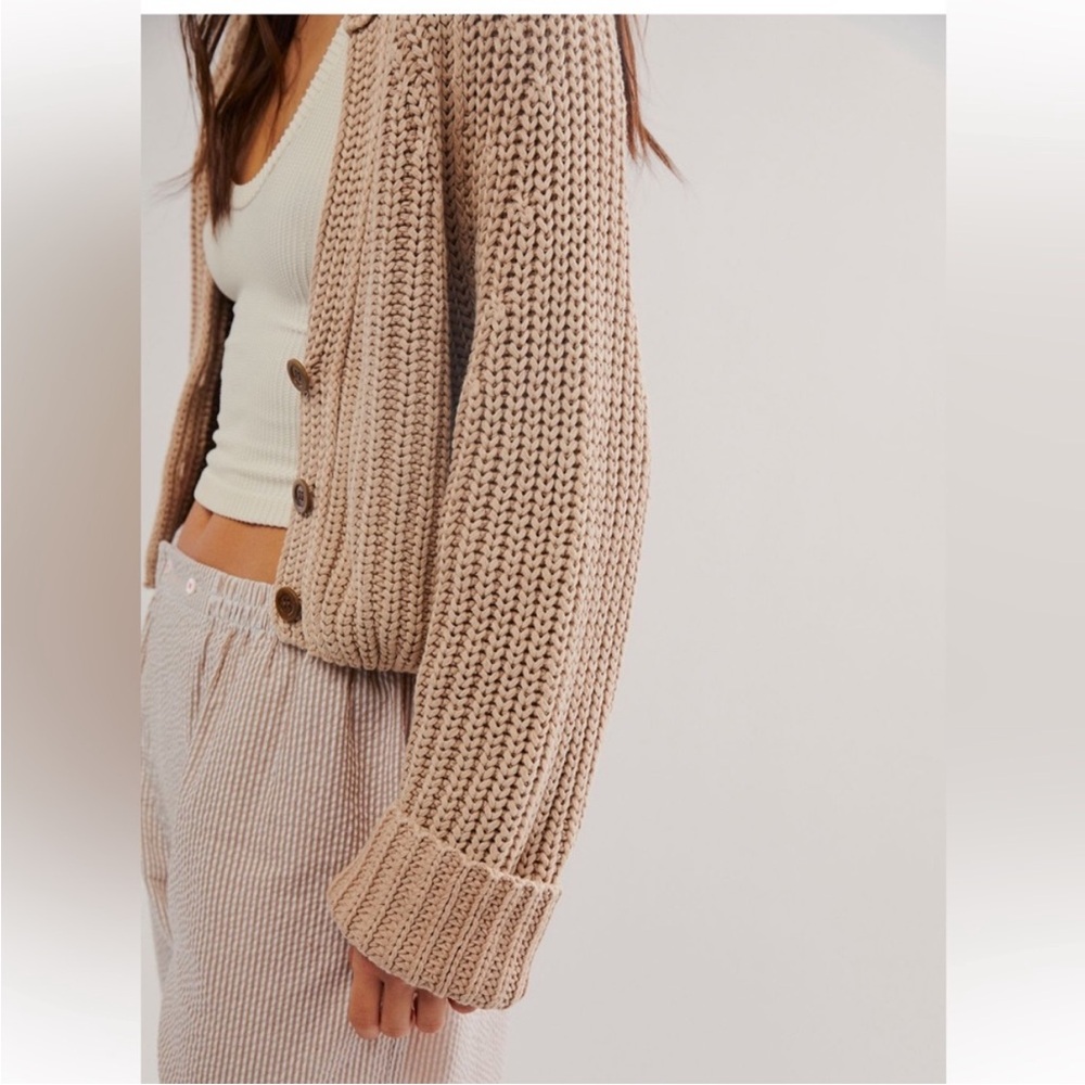 Free People ‘Sweet Nothing’ Chunky Tan Cardigan